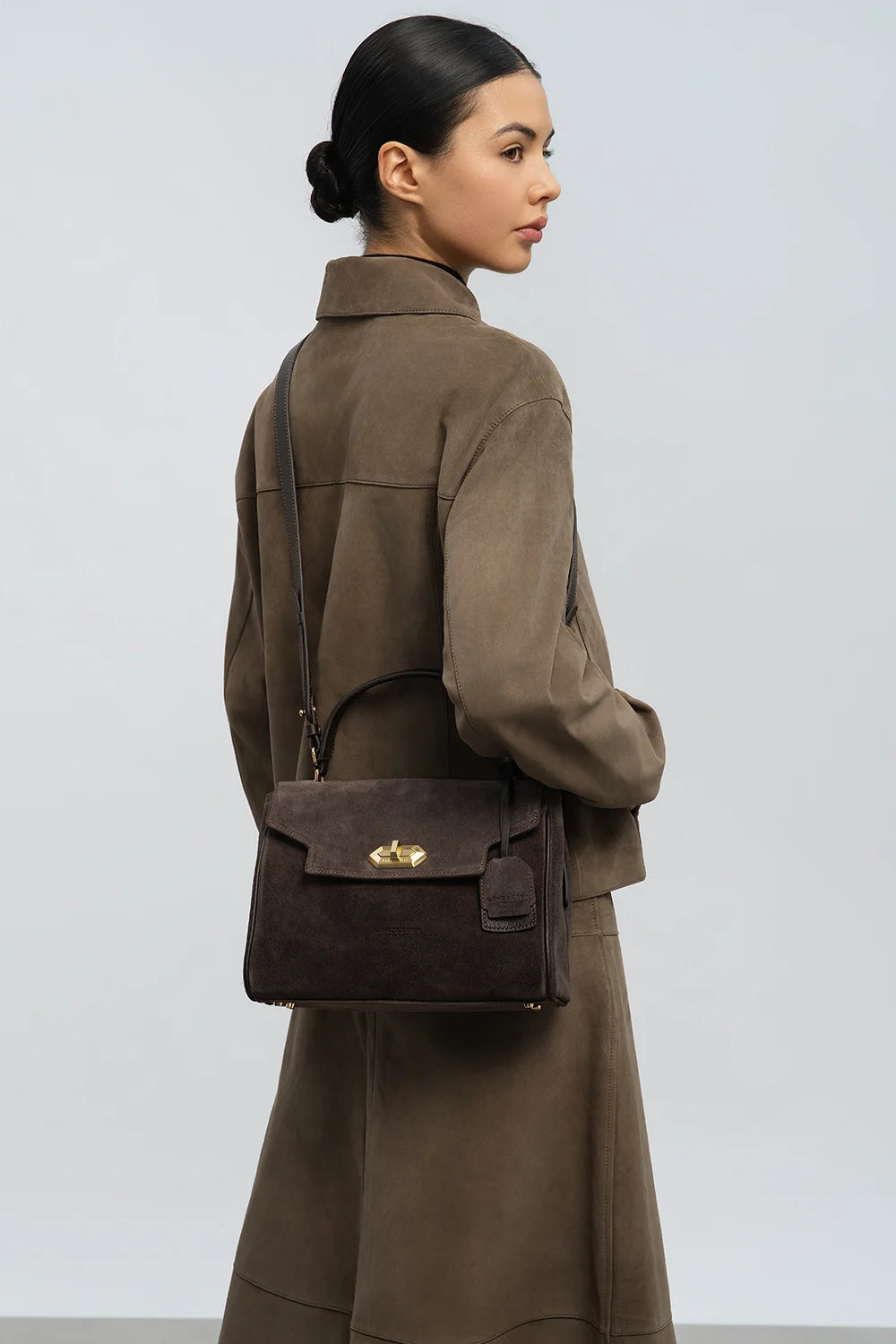 Borsa a mano - Suède Grace colore Marrone - LANCASTER