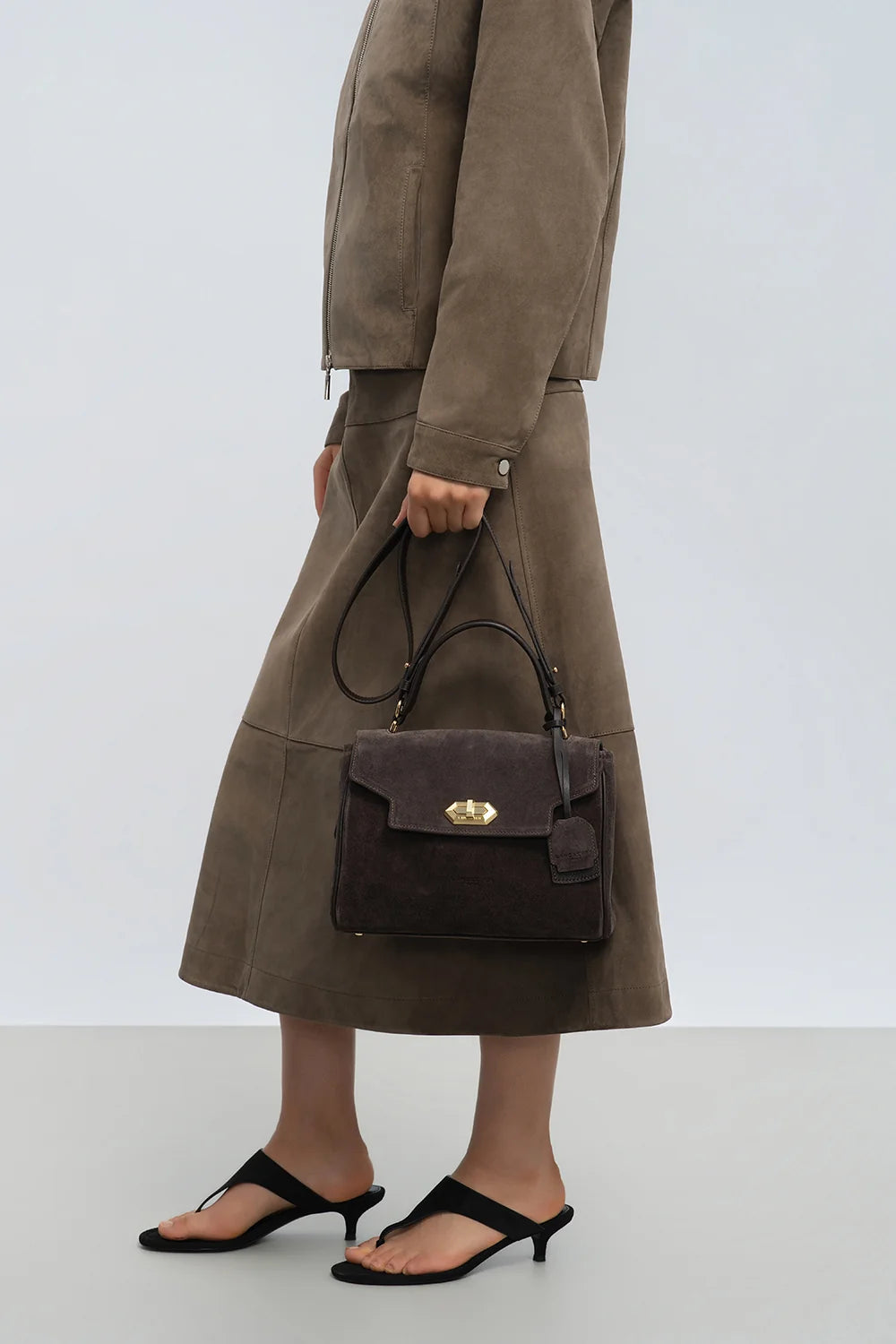 Borsa a mano - Suède Grace colore Marrone - LANCASTER