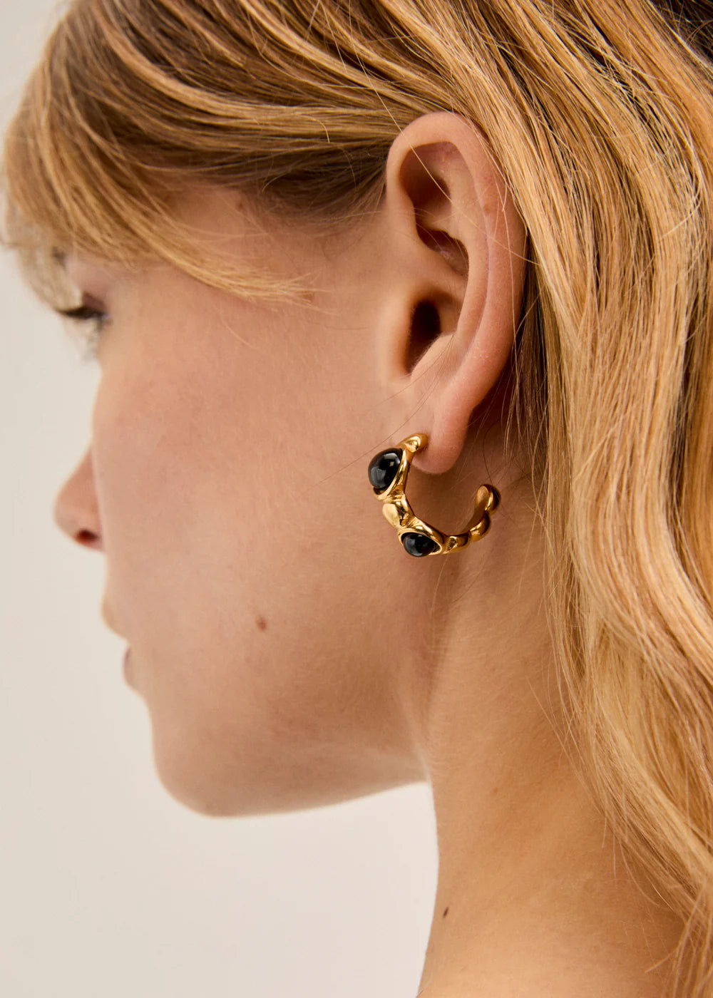 ORECCHINI BUBBLE CERCHIO ORO/NERO - NALI' - Marcello Fontana Shop