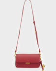 Borsa Bristol a spalla con ciondolo, rosso