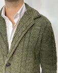 Outfit Cardigan Giacca in misto lana con trama treccia - Army