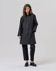 Trench con collo in velluto a coste Nero - cod. 556BADE421_00 - SURKANA