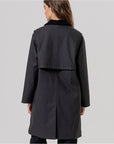 Trench con collo in velluto a coste Nero - cod. 556BADE421_00 - SURKANA
