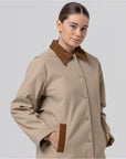 Trench con collo in velluto a coste Beige - cod. 556BADE421_05 - SURKANA