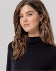 T-shirt a collo alto in bambù Nero - cod. 556BAUM012_00 - SURKANA