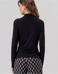 T-shirt a collo alto in bambù Nero - cod. 556BAUM012_00 - SURKANA