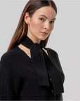 Cardigan in maglia con scollo a V e fiocco Nero - cod. 556BAZU333_00 - SURKANA