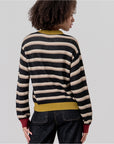 Maglione con collo polo a righe Nero - cod.  556FUNN233_00 - SURKANA
