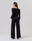 Pantalone ampio effetto camoscio Nero - cod. 556TANA522 - SURKANA