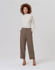 Pantaloni dritti a quadri con pince Camel - cod. 556XIJA514_04 - SURKANA