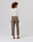 Pantaloni dritti a quadri con pince Camel - cod. 556XIJA514_04 - SURKANA