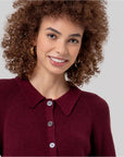 Cardigan in maglia con collo a camicia Bordeaux - cod. 566BAZY333-41 - SURKANA