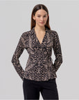 Camicia incrociata a damasco Nero - cod. 566JILA115_00 - SURKANA