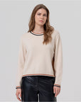 Maglione girocollo con contrasti Crudo - cod. 556SAKO233 - SURKANA