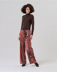 Pantaloni dritti con paillettes e stampa floreale Multicolor - cod. 566SALI527_95 - SURKANA