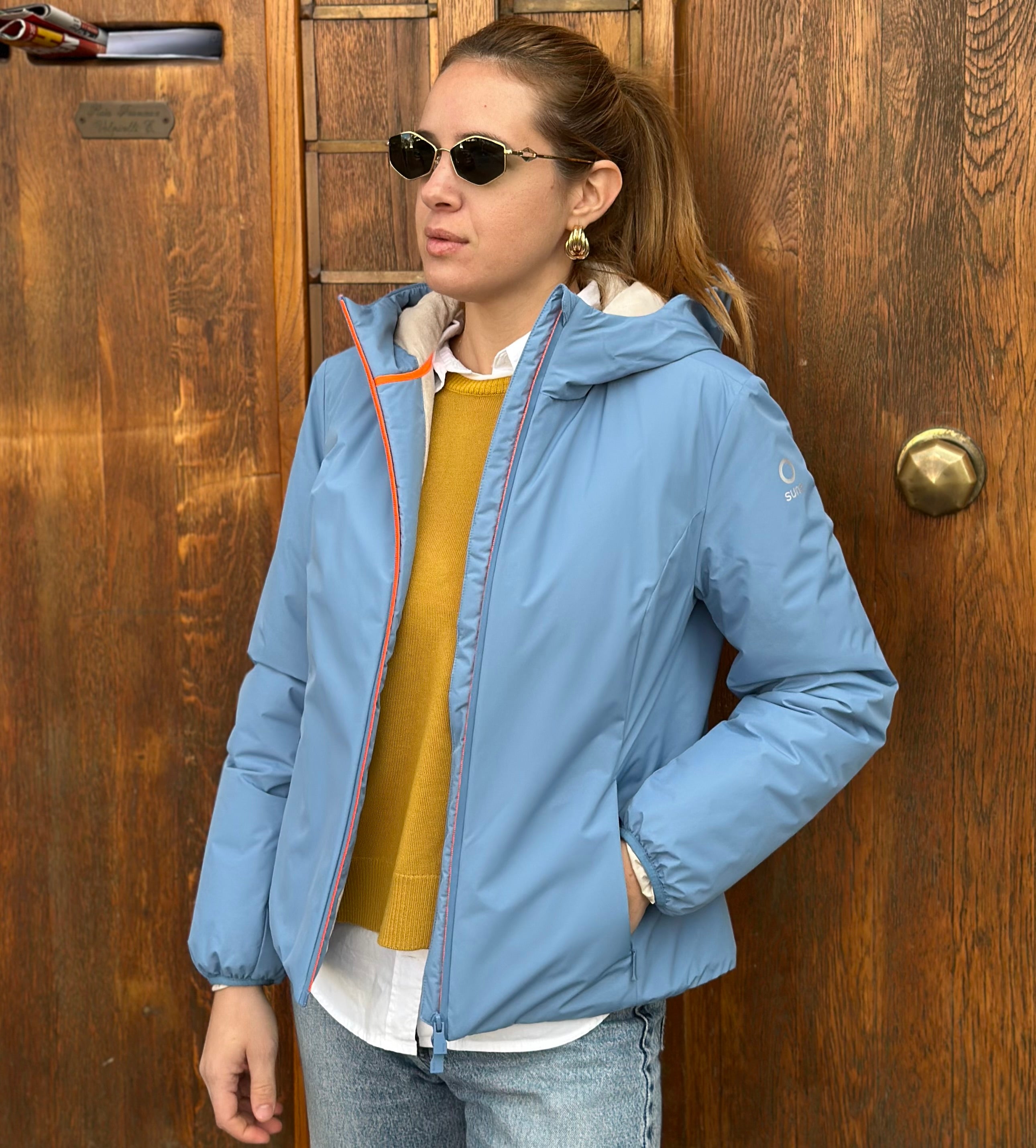 GIUBBOTTO AURELIA VELOUR DARK SKY - SUNS - Marcello Fontana Shop