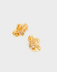 Orecchini Half flowers con pietre oro