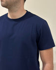 MANUEL RITZ T-SHIRT IN JERSEY DI COTONE BLU