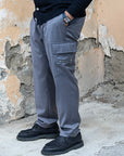 LabelRoute Pantalone kay fresco lana con tasconi - Grigio