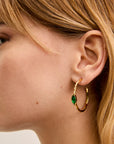 ORECCHINI A CERCHIO CON PIETRA ORO\VERDE - NALI' - Marcello Fontana Shop