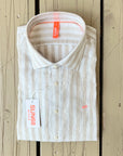 SUN68 SS24 CAMICIA IN LINO A RIGHE DESERTO/BIANCO