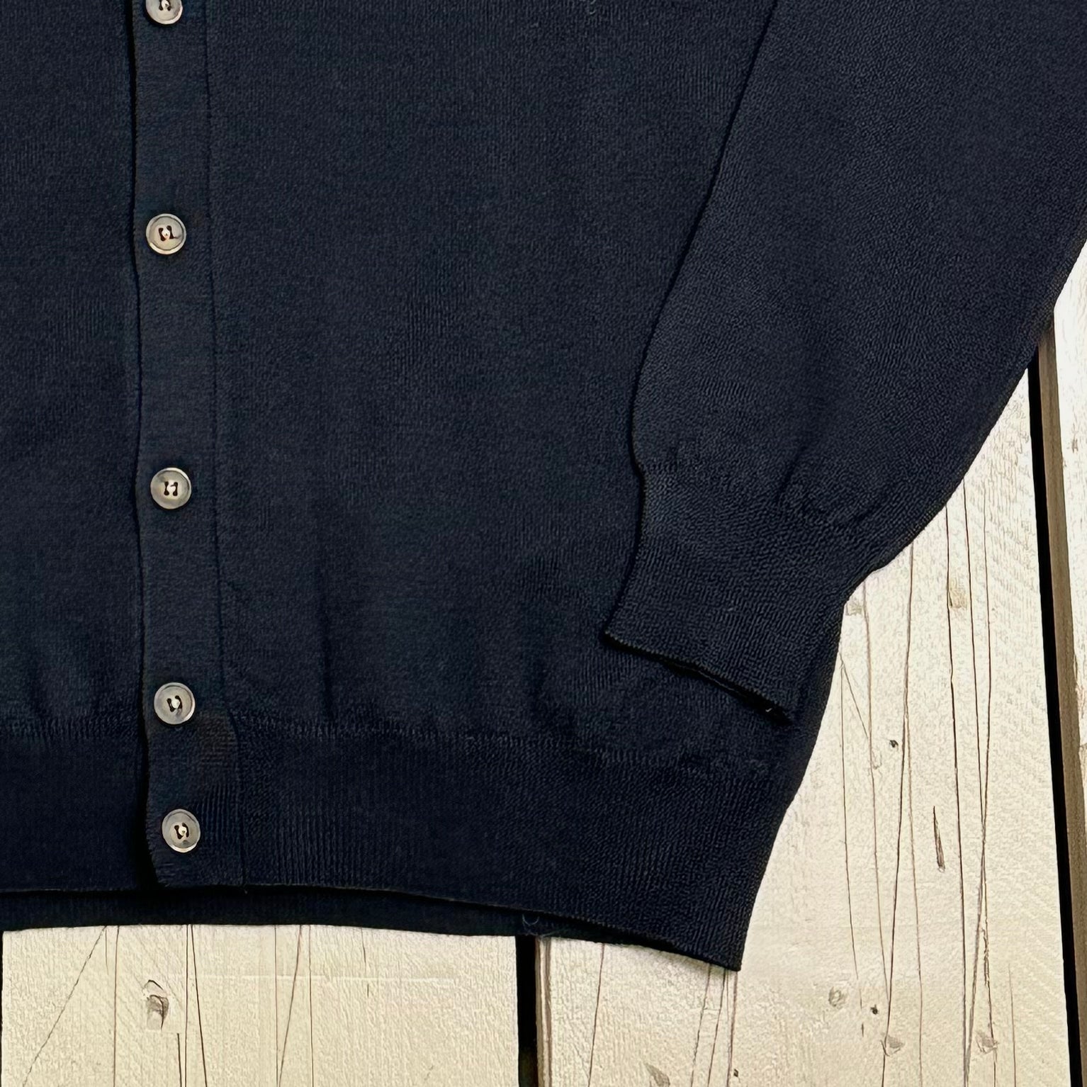 Privati Firenze Cardigan basic in lana rasata - Nero - Marcello Fontana Shop