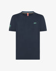 SUN68 SS24 T-SHIRT NAVY BLUE CON LOGO