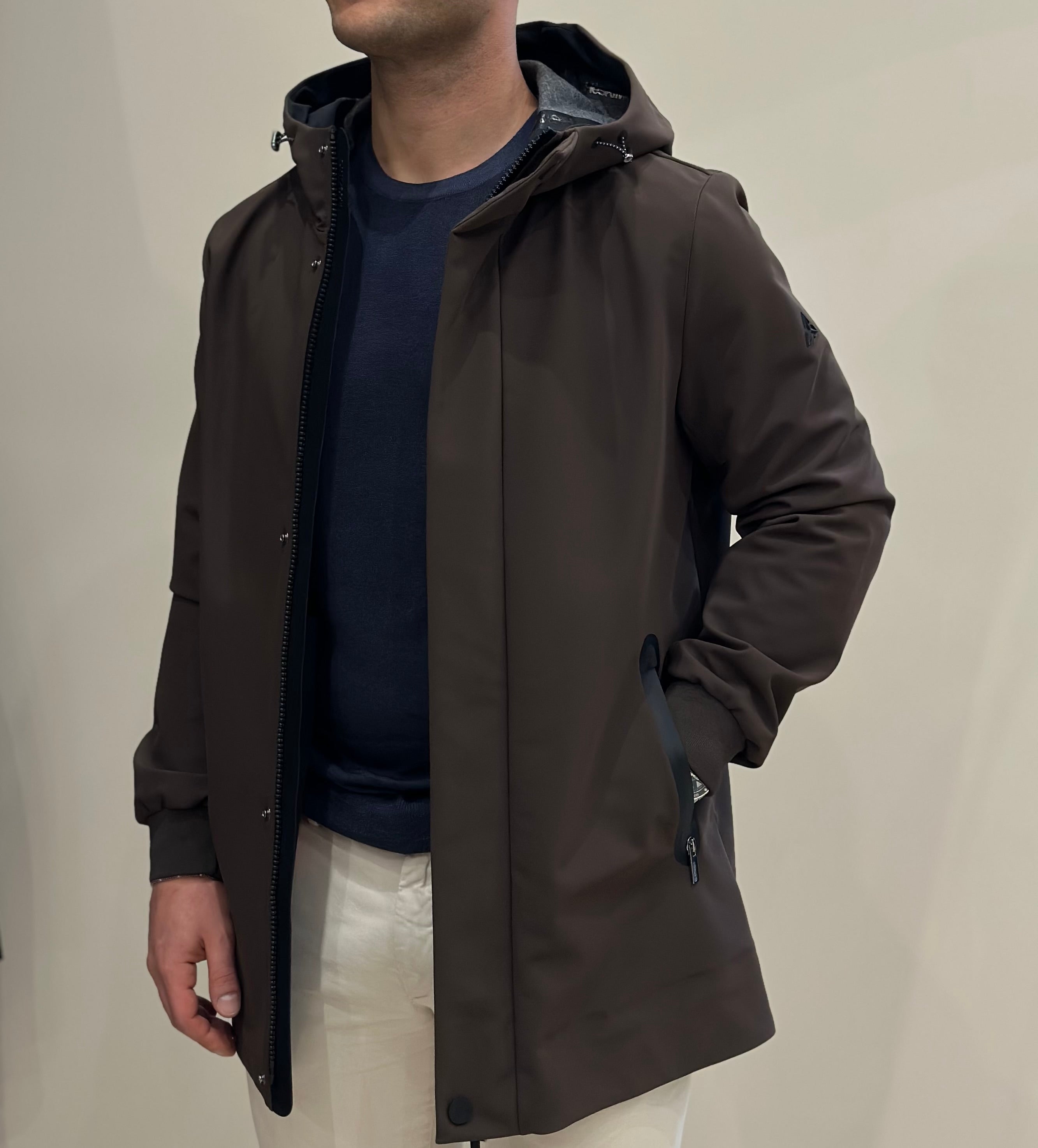 HESKIMO Giubbotto tecnico foderato in lana - Moro - Marcello Fontana Shop