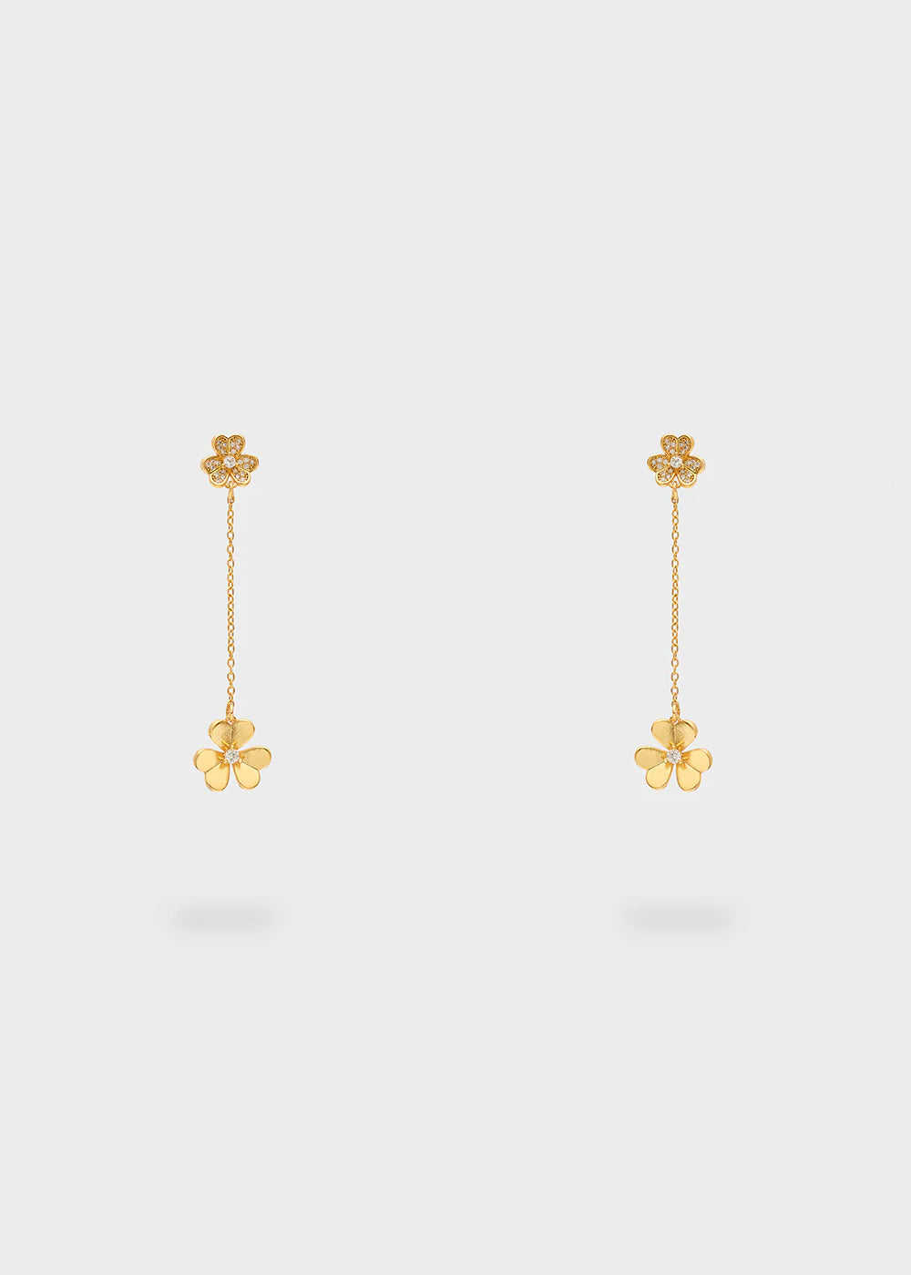 ORECCHINI PENDENTI CON FIORE PIETRE ORO - NALI' - Marcello Fontana Shop