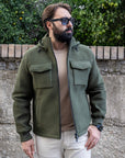 Manuel Ritz bomber jersey accoppiato neoprene verde militare