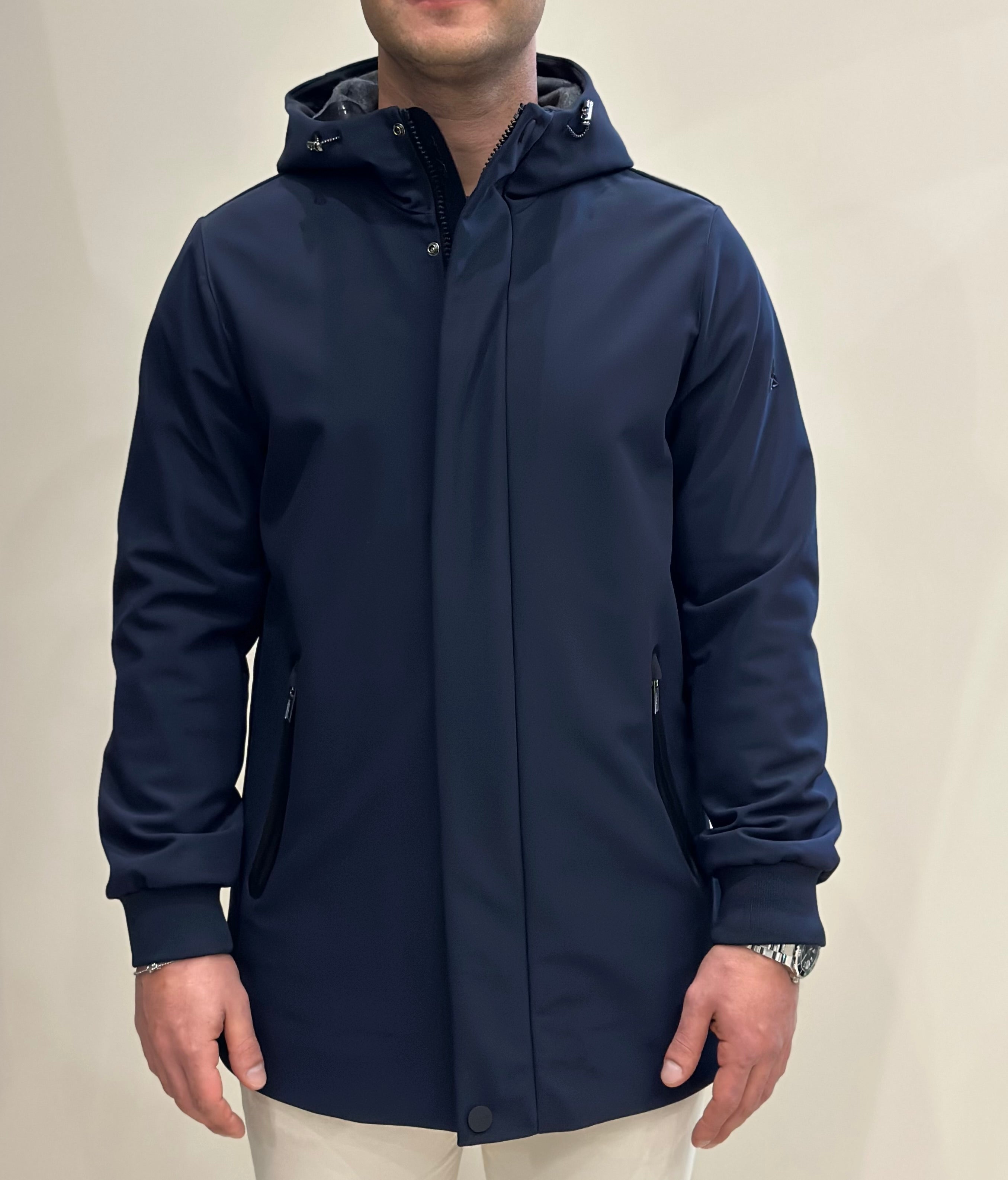 HESKIMO Giubbotto tecnico foderato in lana - Navy - Marcello Fontana Shop