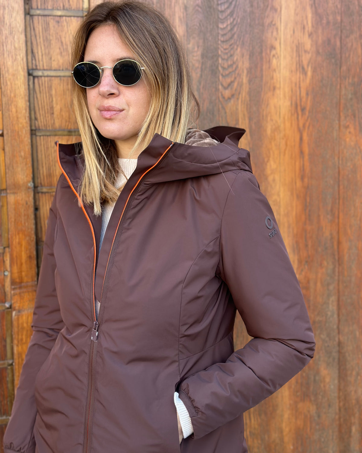 Giubbotto AURELIA Velour - Brown - SUNS