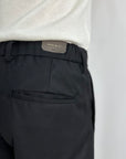 BRO SHIP PANTALONE FRESCO LANA CON COULISSE NERO - Marcello Fontana Shop