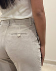FW25 TELERIA ZED PANTALONE ELLE IN VELLUTO BEIGE
