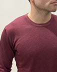 Girocollo in Lana Merino Tinta Acidata Bordeaux - Privati Firenze