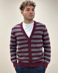 FW25 GALLIA CARDIGAN SHON - BORDO / GRIGIO MELANGE