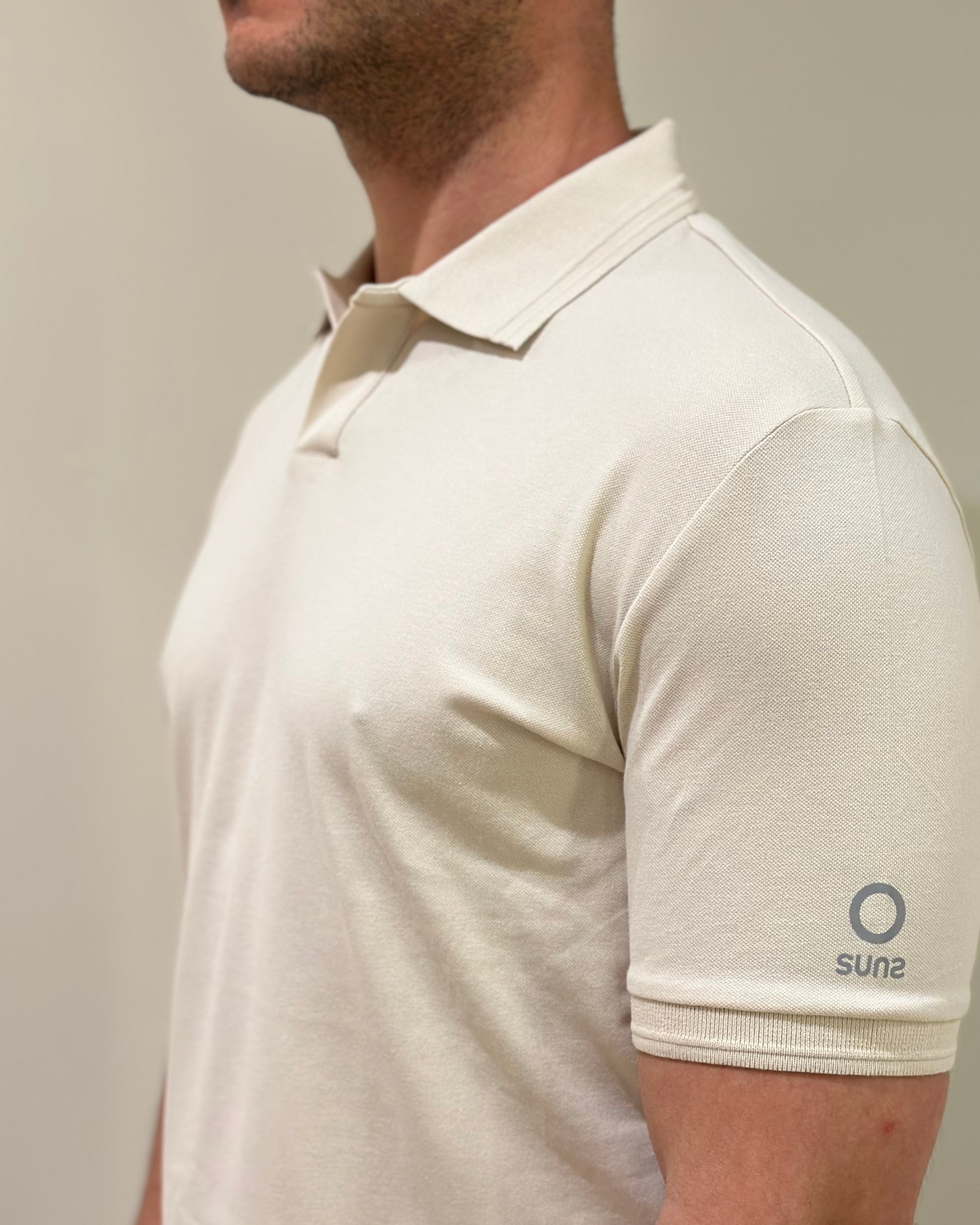 SUNS POLO FEDERICO LABEL IN PIQUET BEIGE