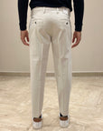 FW25 BRO-SHIP PANTALONE CHICAGO CAPRI IN RASO DI COTONE PANNA