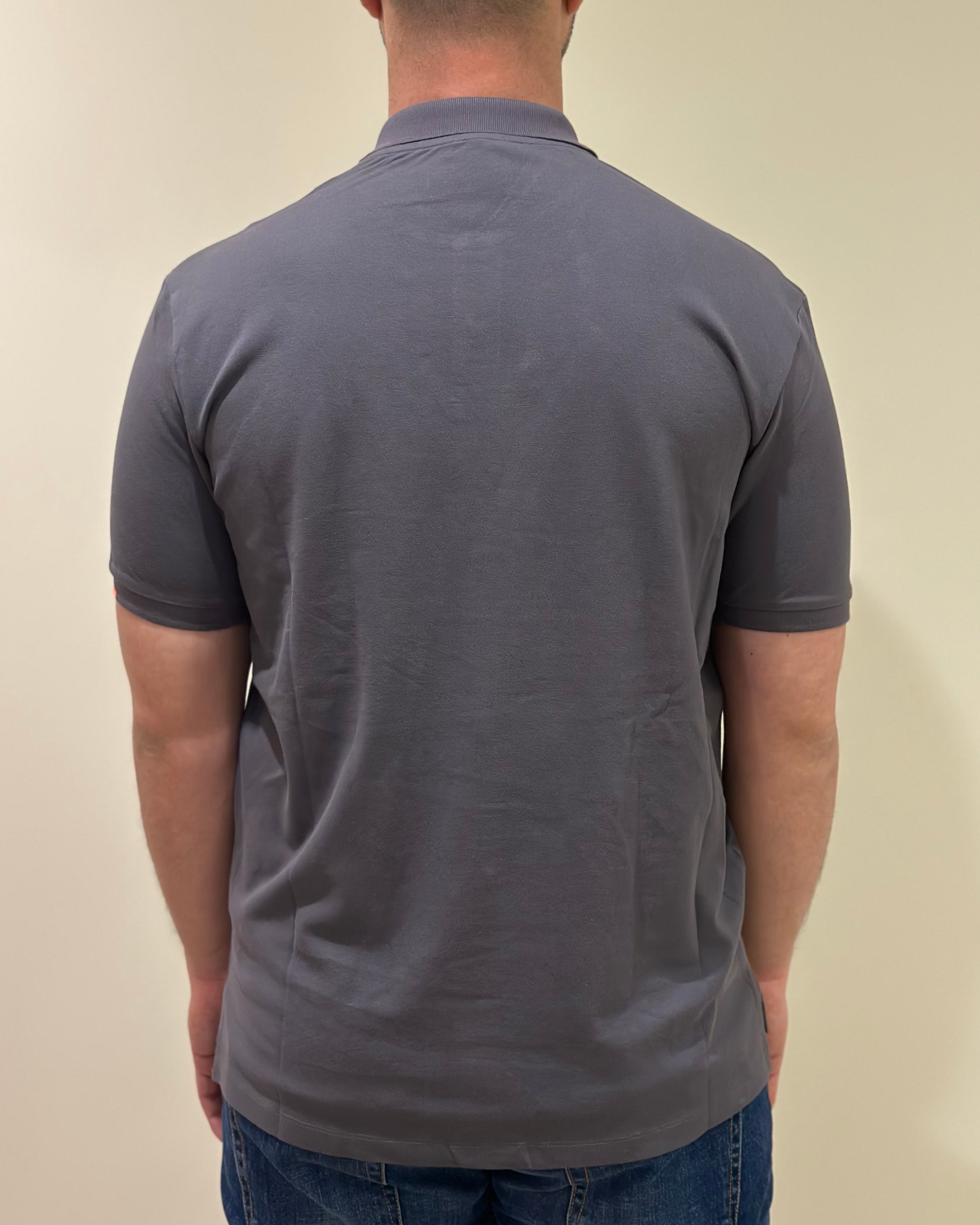 SUNS POLO FEDERICO TAG IN PIQUET DARK GREY
