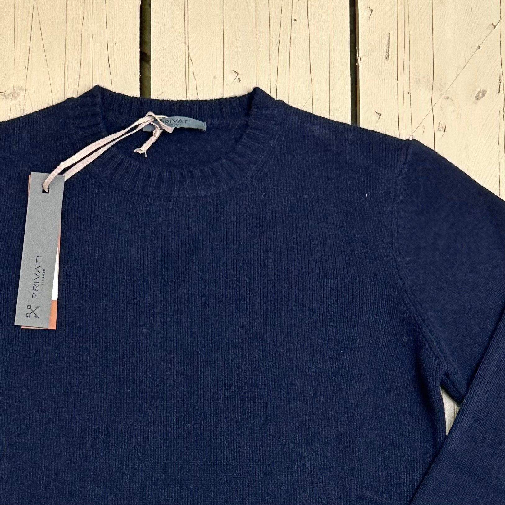 Privati Firenze Girocollo in Cashmere rasato - Navy - Marcello Fontana Shop