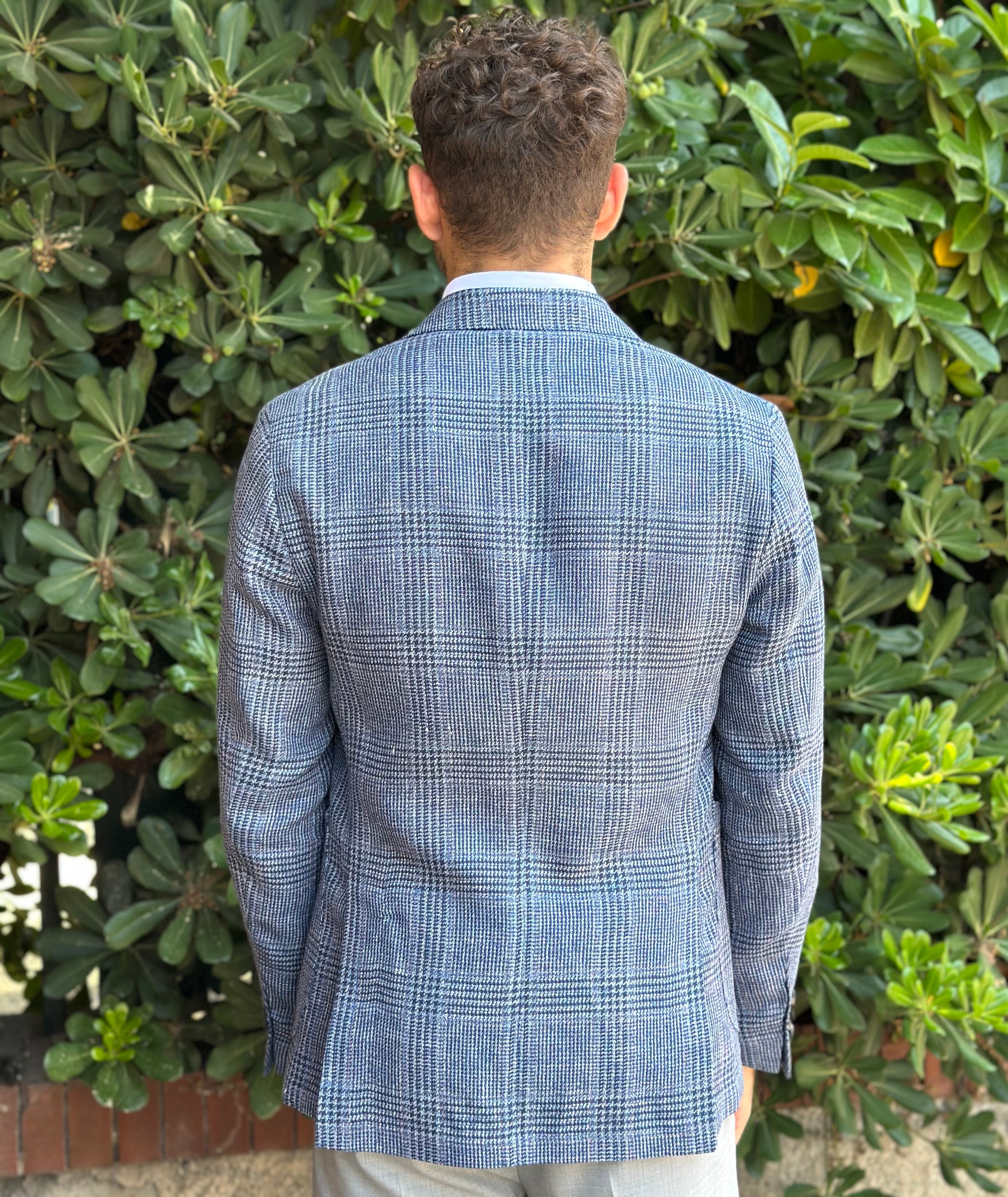GIACCA MONOPETTO TESSUTO VITALE BARBERIS - QUADRI BU - Marcello Fontana Shop