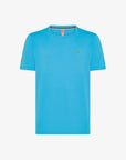 SUN68 SS24 T-SHIRT TURCHESE CON LOGO