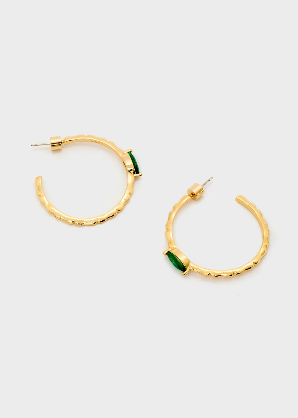 ORECCHINI A CERCHIO CON PIETRA ORO\VERDE - NALI' - Marcello Fontana Shop