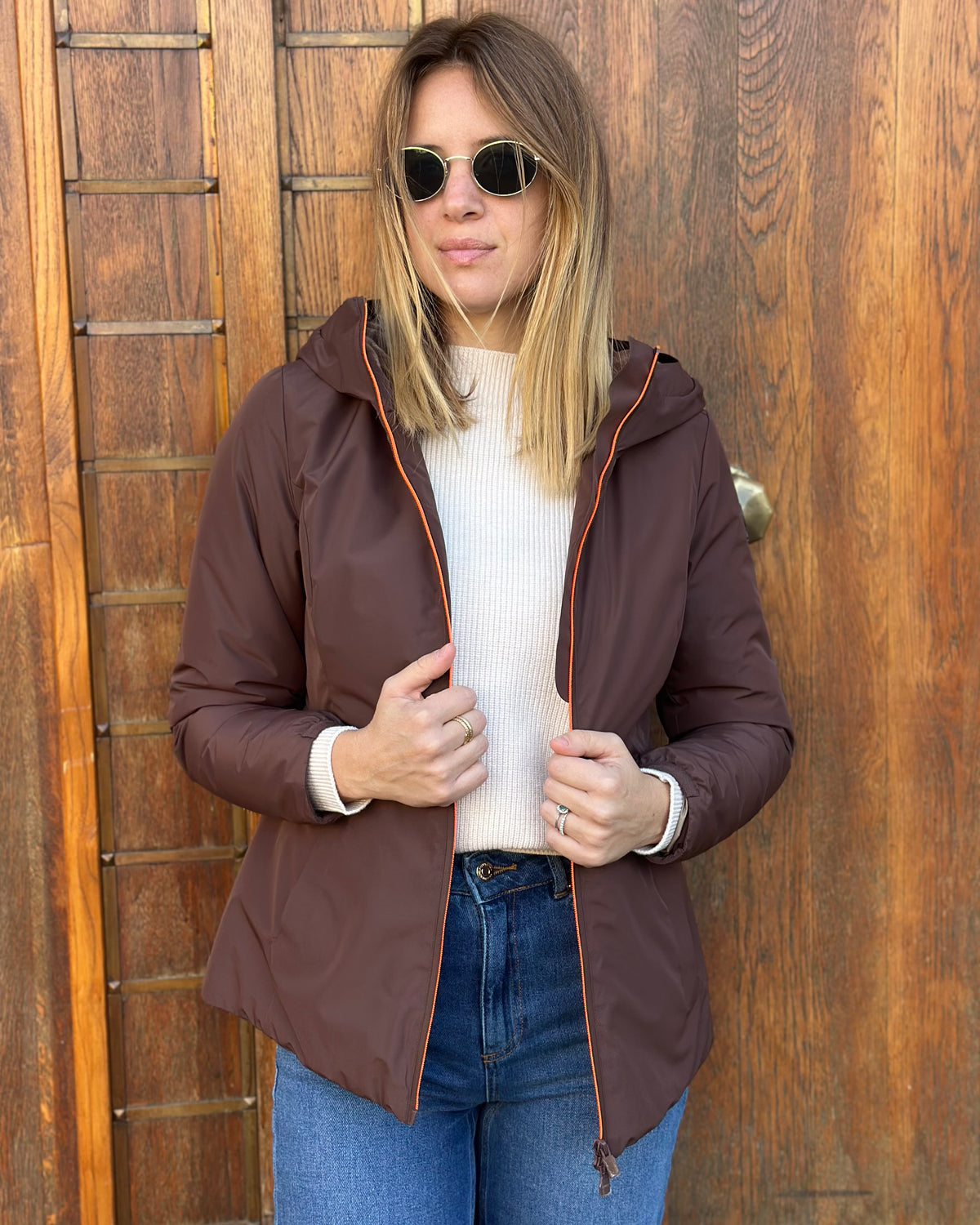 Giubbotto AURELIA Velour - Brown - SUNS