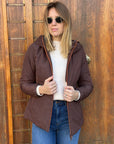 Giubbotto AURELIA Velour - Brown - SUNS