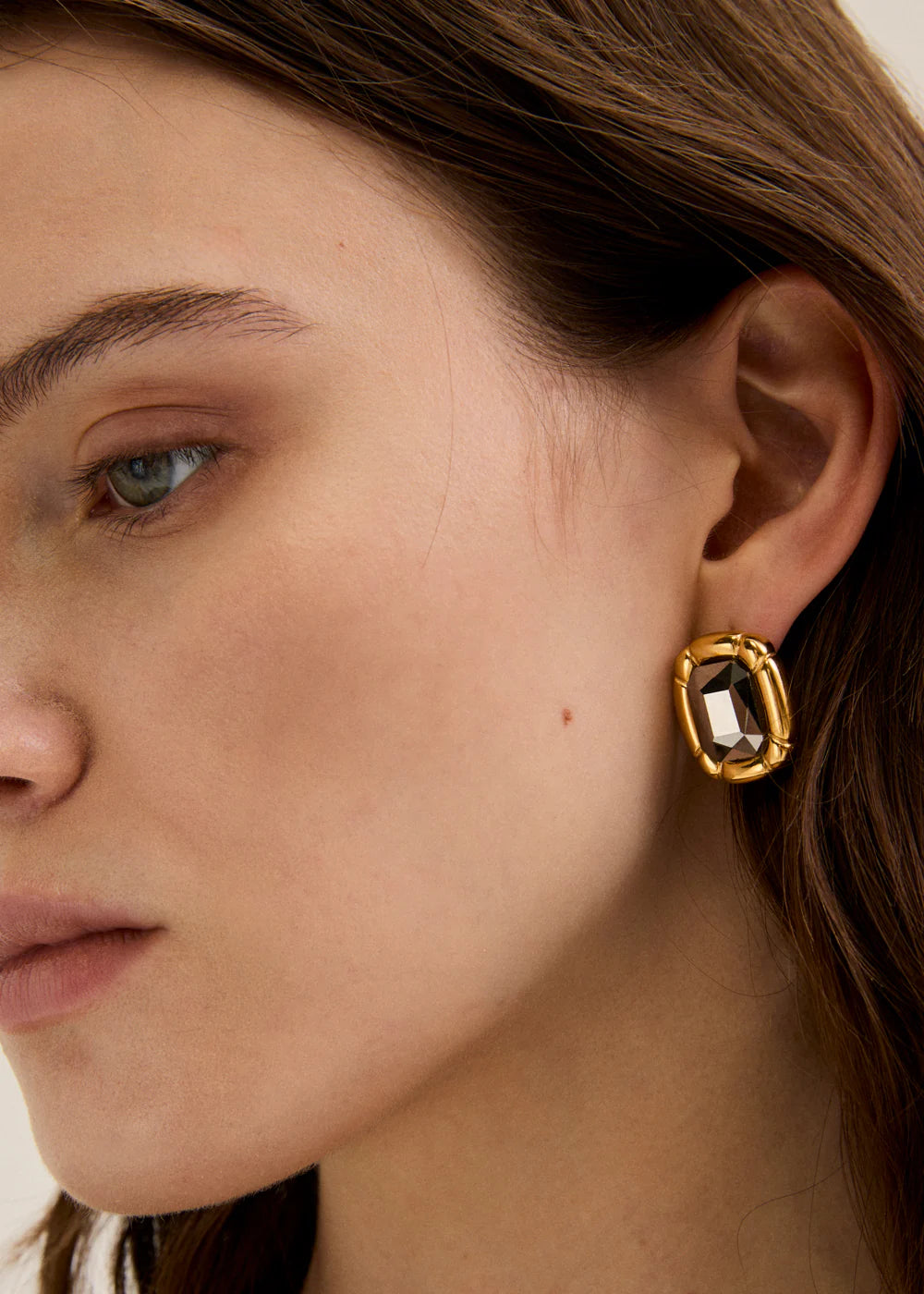 ORECCHINI ANNA CON PIETRE ORO/EMATITE - NALI' - Marcello Fontana Shop