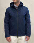 SUNS Giubbotto Uomo Flaminio Micro con cappuccio - DARK BLUE