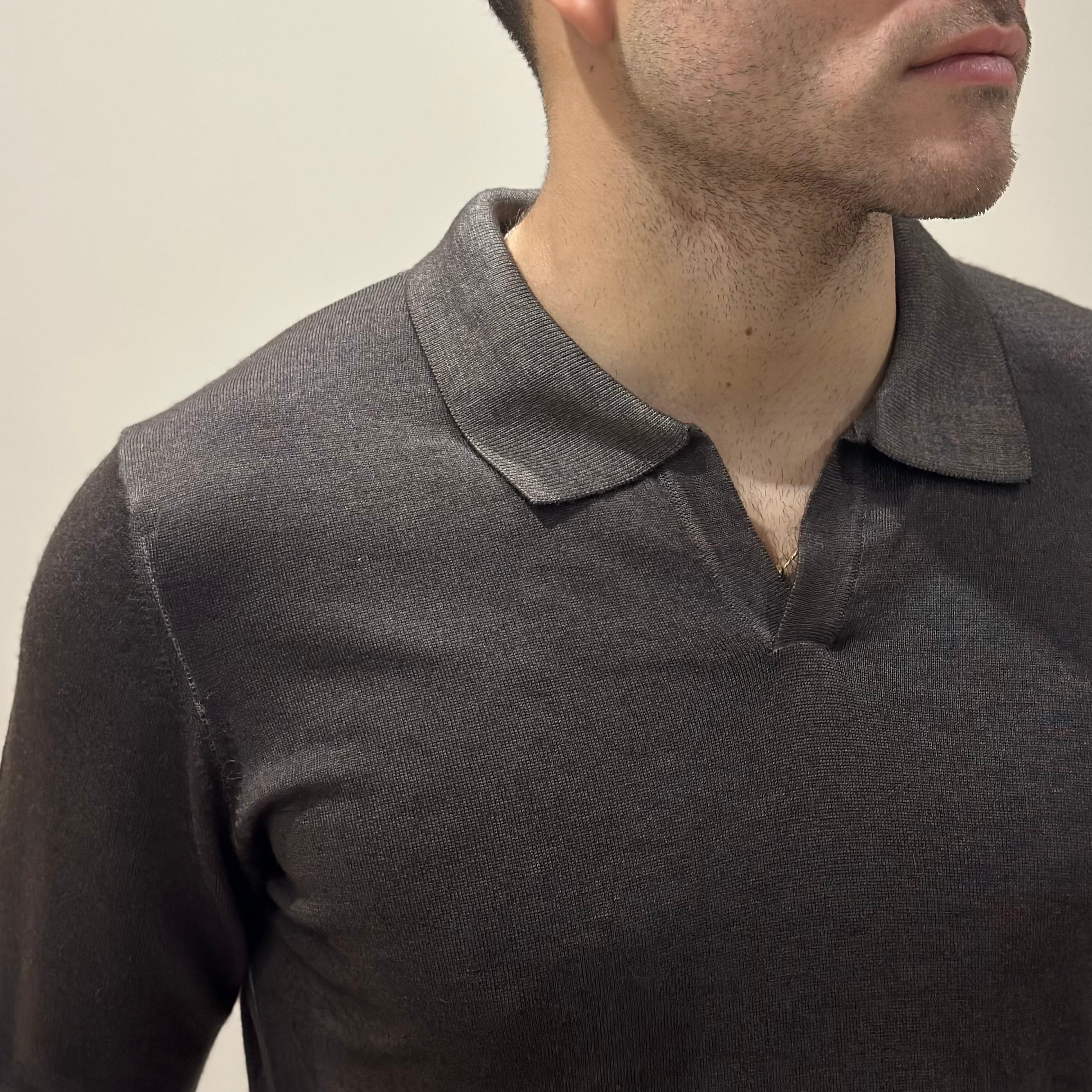 Polo in Lana Merino Tinta Acidata Moro - Privati Firenze - Marcello Fontana Shop