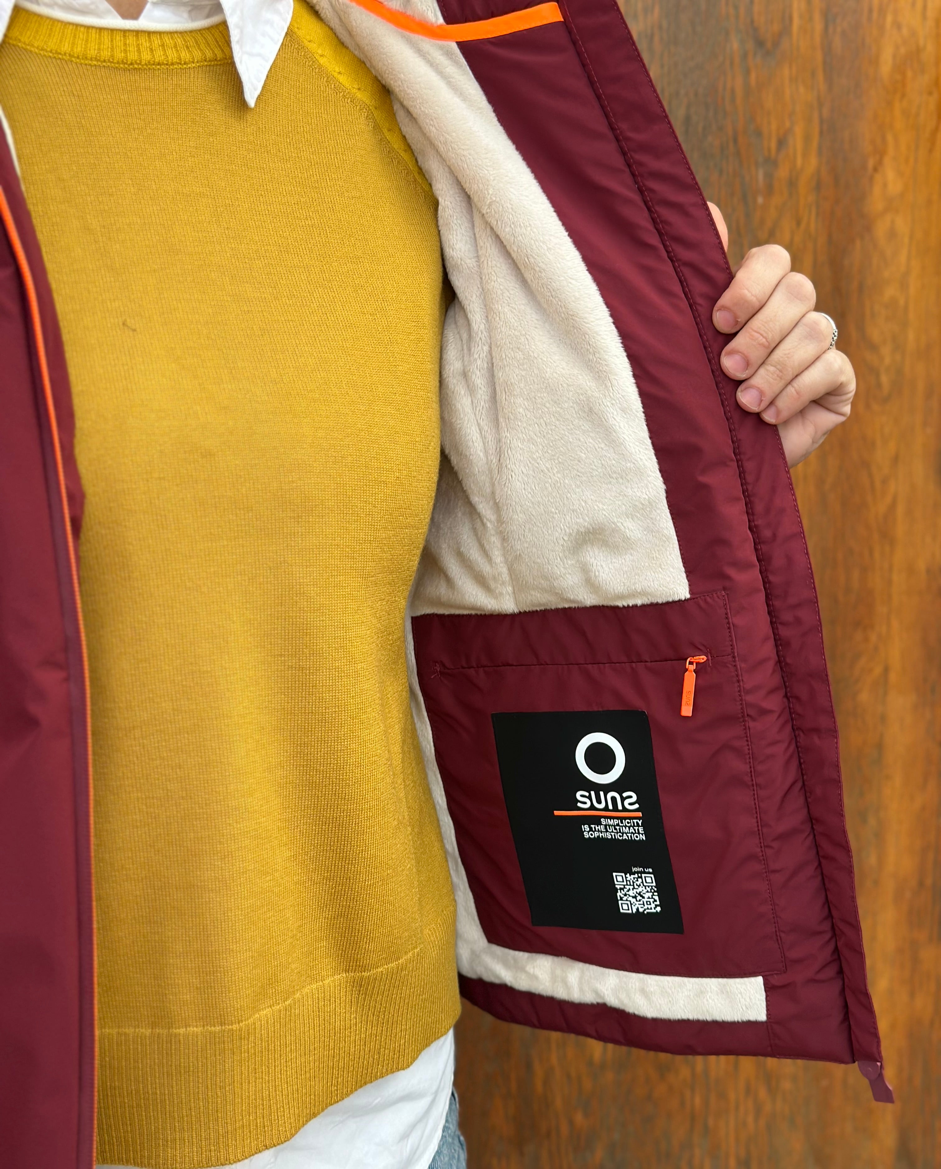 GIUBBOTTO AURELIA VELOUR CHERRY - SUNS - Marcello Fontana Shop