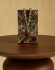 COLLANA CLEO CON PIETRA PENDENTE - MARRONE - NALI'